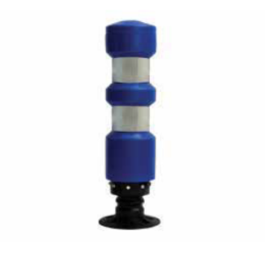 Hito Tubular Abatible Azul con 2 cintas reflectivas G° ING