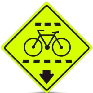 Cruce de Ciclistas Aqui PO-14 Fluor