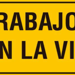 Trabajos en la via cartel plano