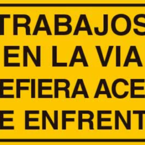 Trabajos en la via prefiera acera de enfrente