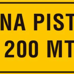 Una pista a 200 mts