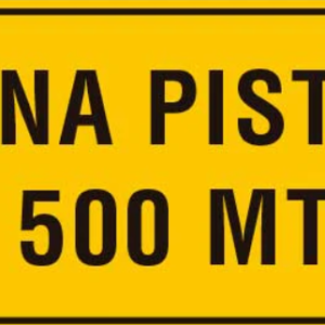 Una pista a 500 mts