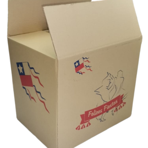 CAJA CARTON FIESTAS PATRIAS MED. 380X280X340 TIPO CHAMPAÑERA